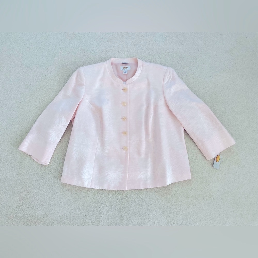 Talbots pale pink cotton blend jacket blazer